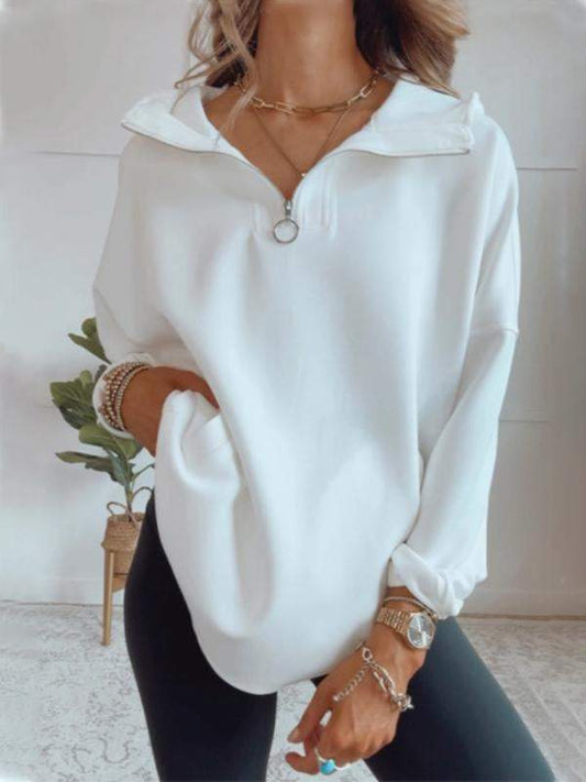 Women's Hooded Half-face Long-sleeved Casual Sweatshirt