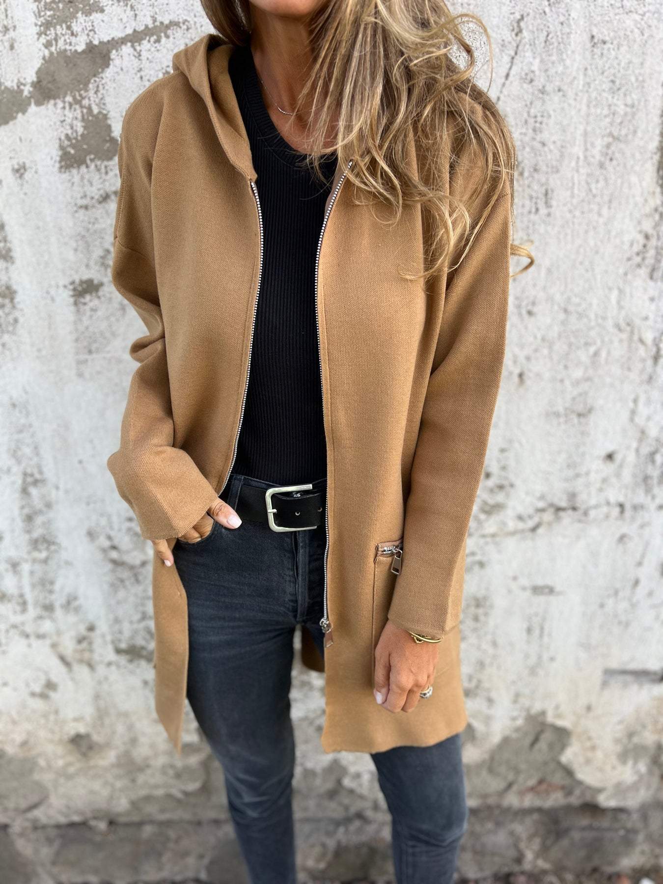 Casual Long Sleeve Jacket with Zip