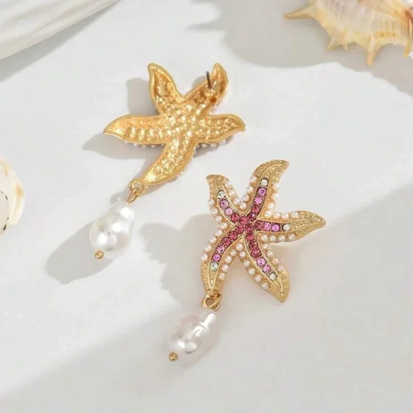 Women's Ocean Animal Earrings Fashion Colorful Starfish Pendant Earrings