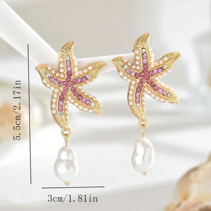 Women's Ocean Animal Earrings Fashion Colorful Starfish Pendant Earrings