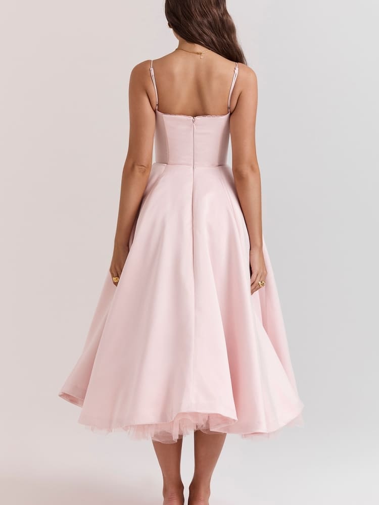 Abito midi rosa ballerina