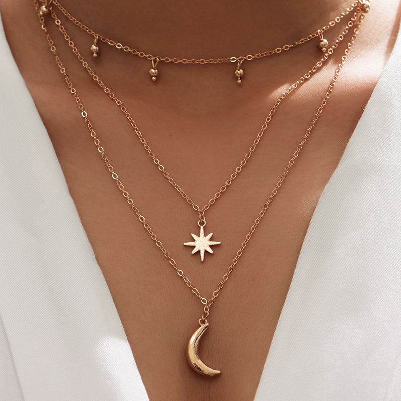 Tofs Boho Halsband - Flerlager Tofs Star Moon