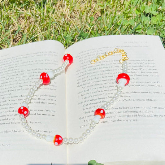 Cute Mushroom Pearl Necklace