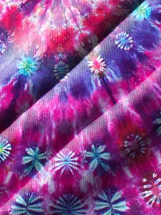 Women's Cami Dress Tie Dye Print Strap Mini Dress Hawaiian Boho Hippie Vacation Sleeveless Summer