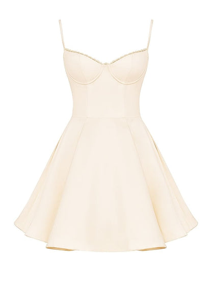 Vintage Cream Tulle Mini Dress