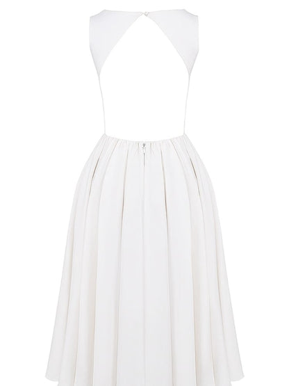 White Twill Midi Sundress