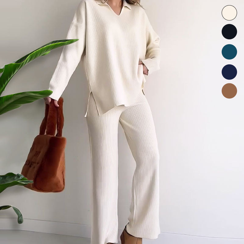 🎁V-Neck Casual Slit Knitted Two-Piece Set