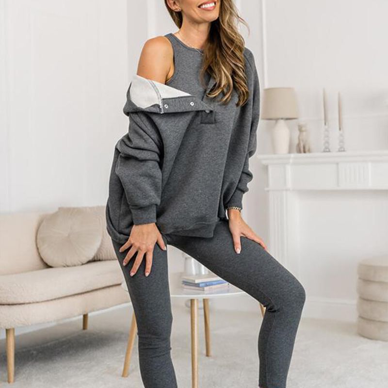 2024 Women's Athleisure Hooded Sweatshirt + Vest + Trousers, Set of 3