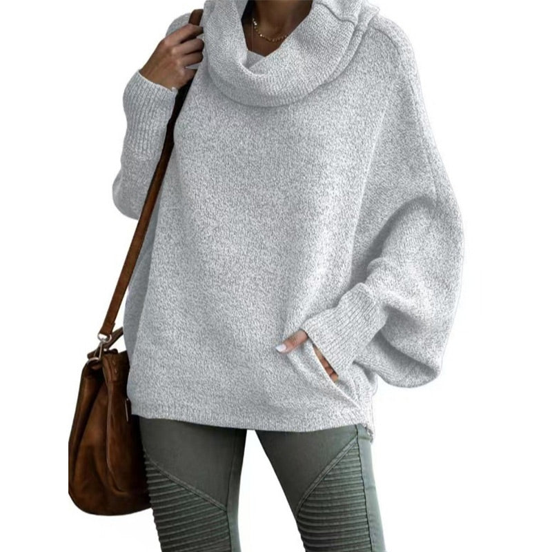 💕Women's Batwing Cowl Neck Sweater with Pocket