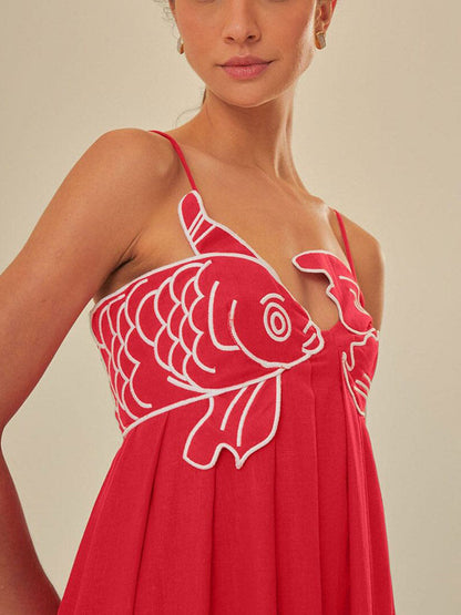 "Fish Top Lino Blend Maxi" suknelė